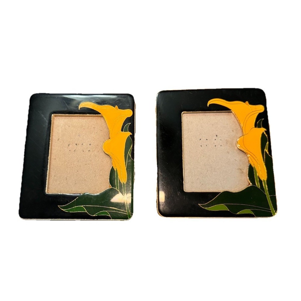 Art Deco Enameled Calla Lilly 5x4 Inch Picture Frame Set Of 2
